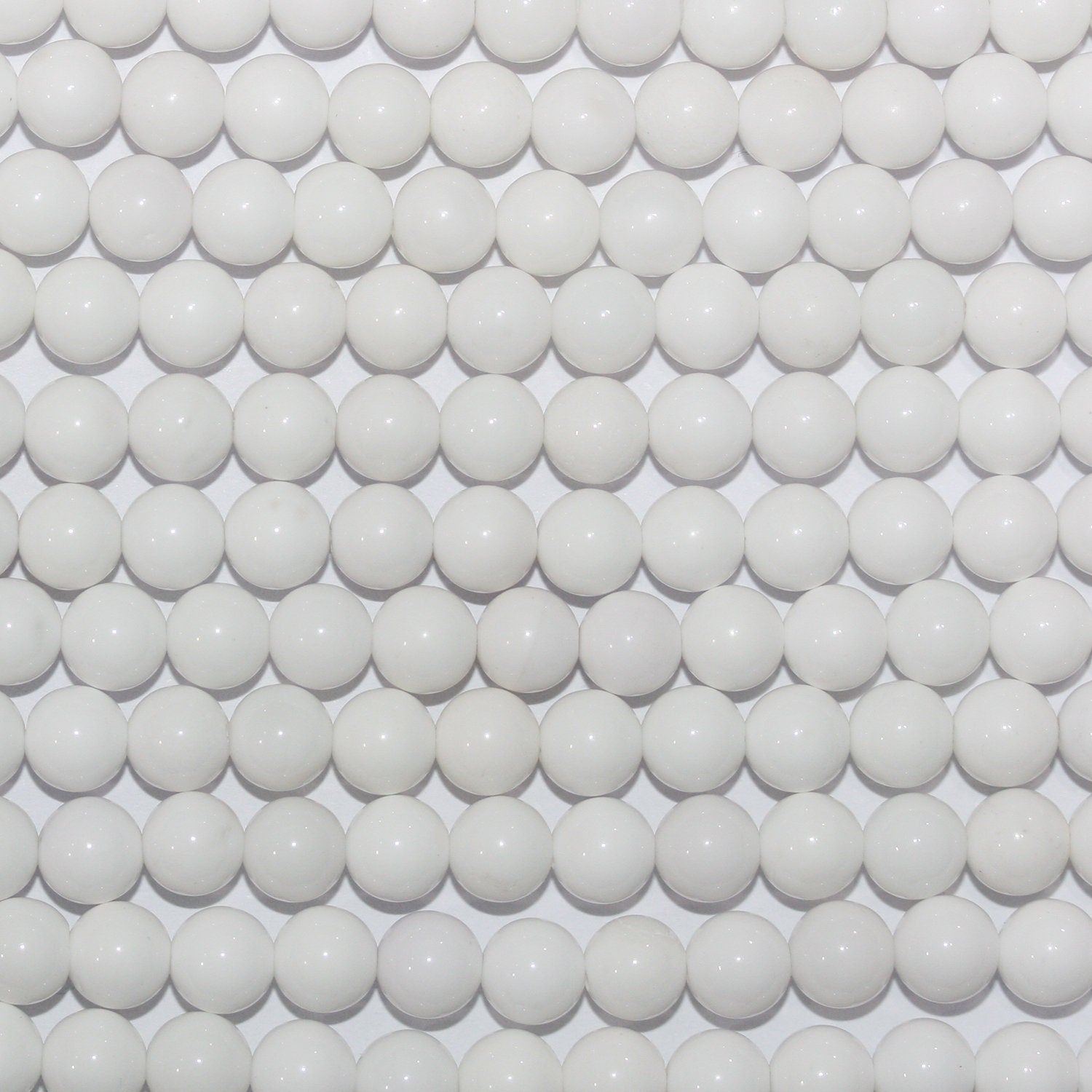 15" St Perles rondes lisses en agate blanche naturelle 8 mm.-Rig 39 cm.
