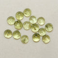 Lote de 15 cabujones redondos de peridoto de 4 mm (15 piezas)