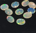 Lote de 10 piedras de ópalo blanco natural de 7 x 5 mm, talla ovalada facetada, venta al por mayor, piedras preciosas sin tratar.