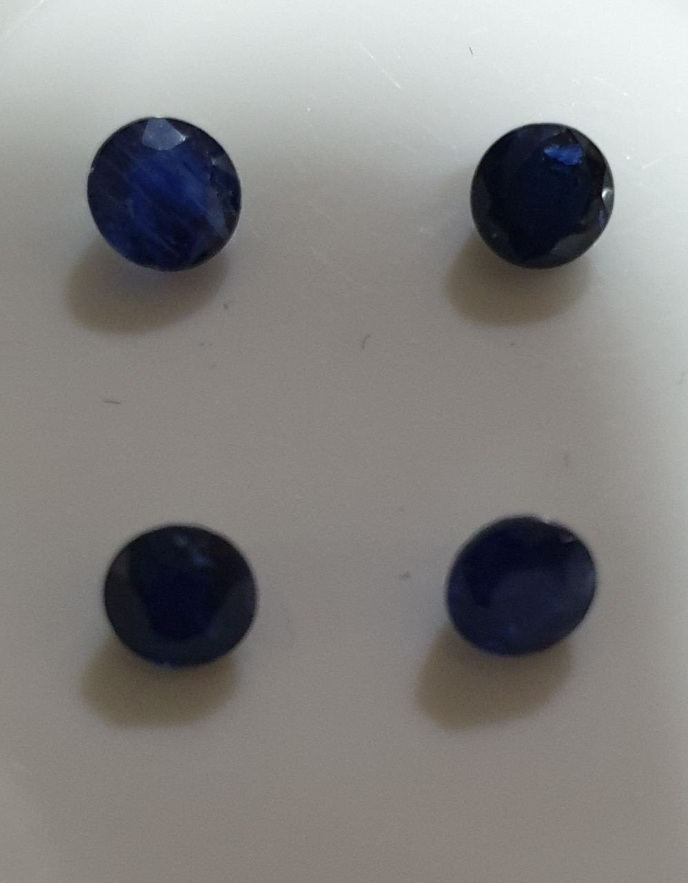 Lote de zafiros azules facetados redondos de 3,4-3,5 mm (4 piezas) - Zafiro natural