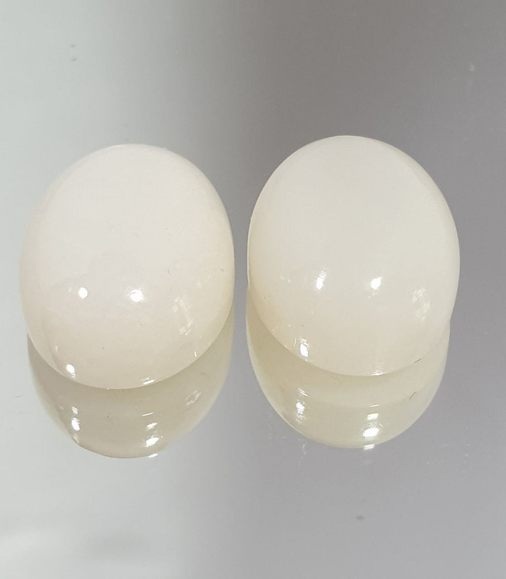 1 Matching Pair White Moonstone Oval Cabochon 16x12mm. Untreated Stones Wholesale