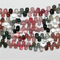 Perles en spinelle multicolores lisses en forme de goutte, 6 x 4 mm, longueur 22 cm (8 pouces).