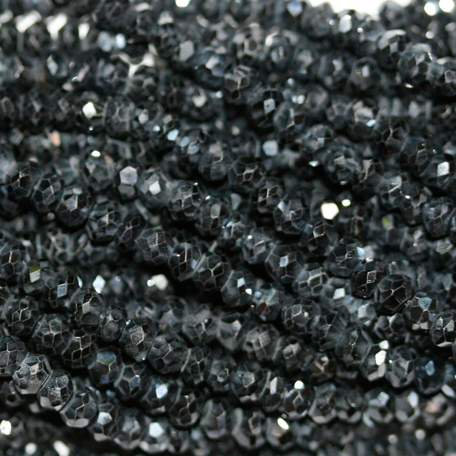 13" St Dark Grey Spinel Faceted Rondelle Beads 3x2mm.-Strand 33cm