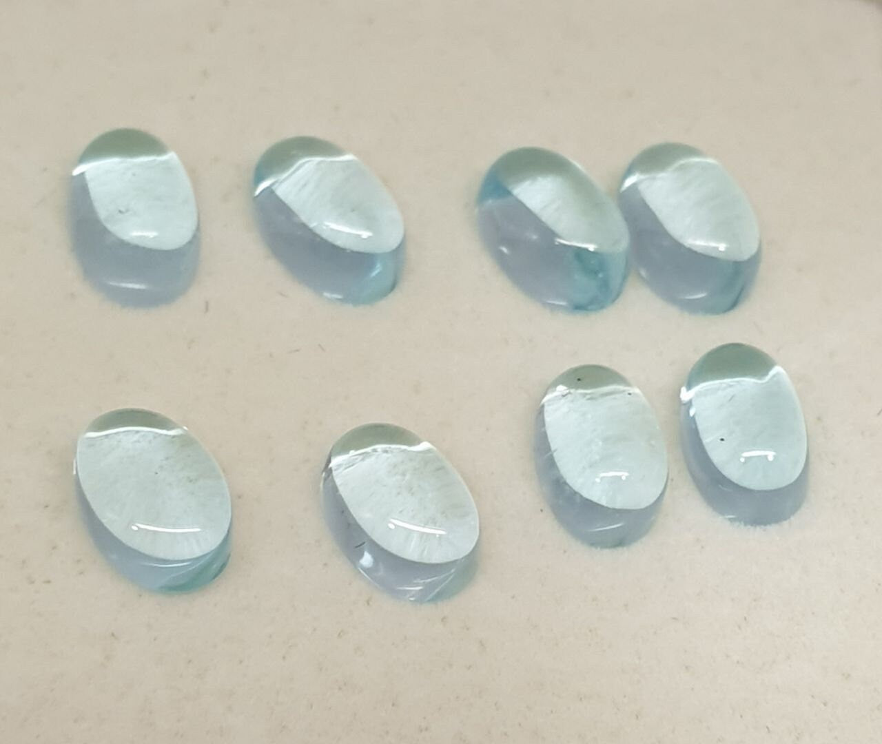 Sky Blue Topaz Lot Oval Cabochon 6x4mm (8pcs) Natural Gemstones