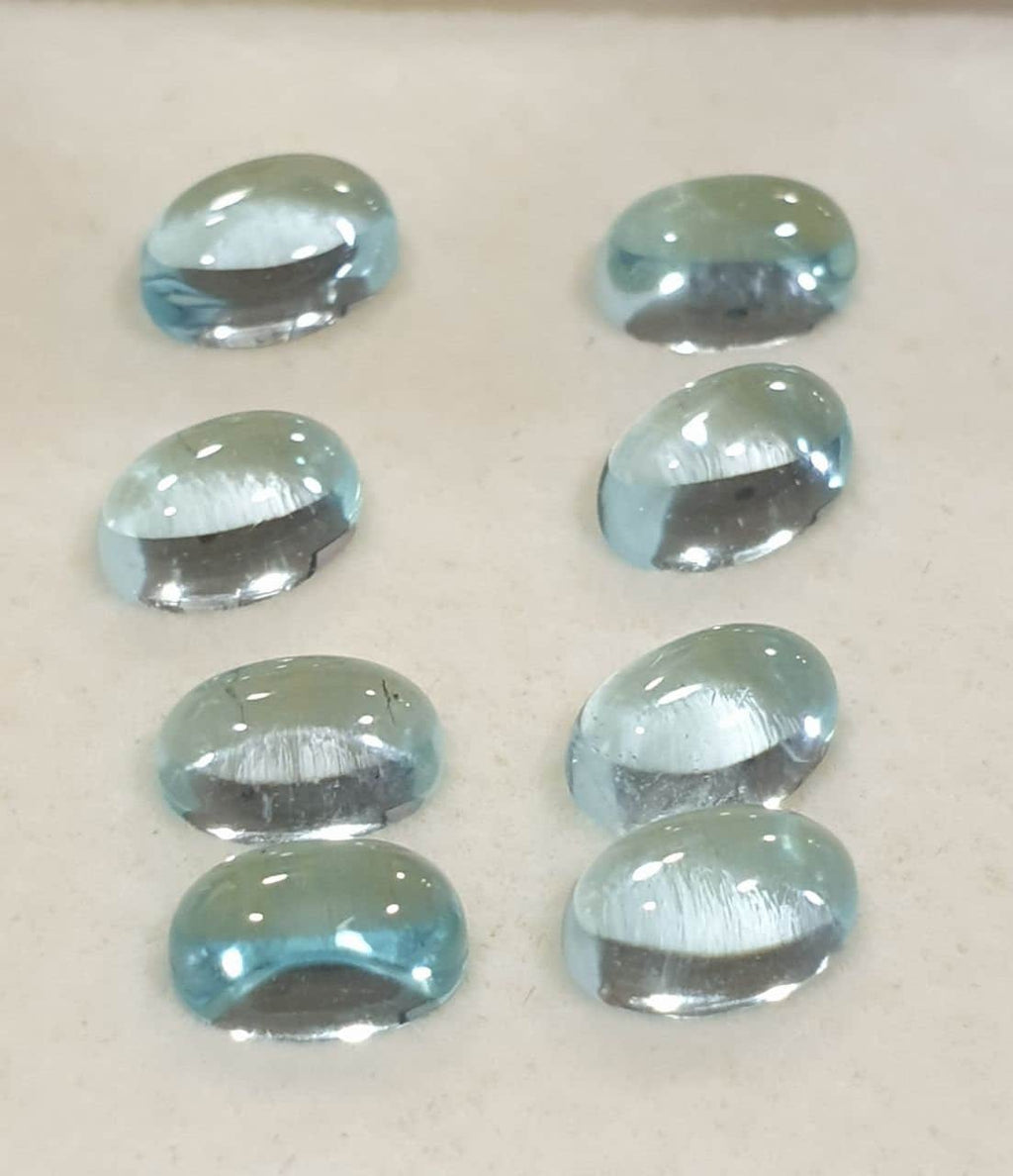Sky Blue Topaz Lot Oval Cabochon 6x4mm (8pcs) Natural Gemstones