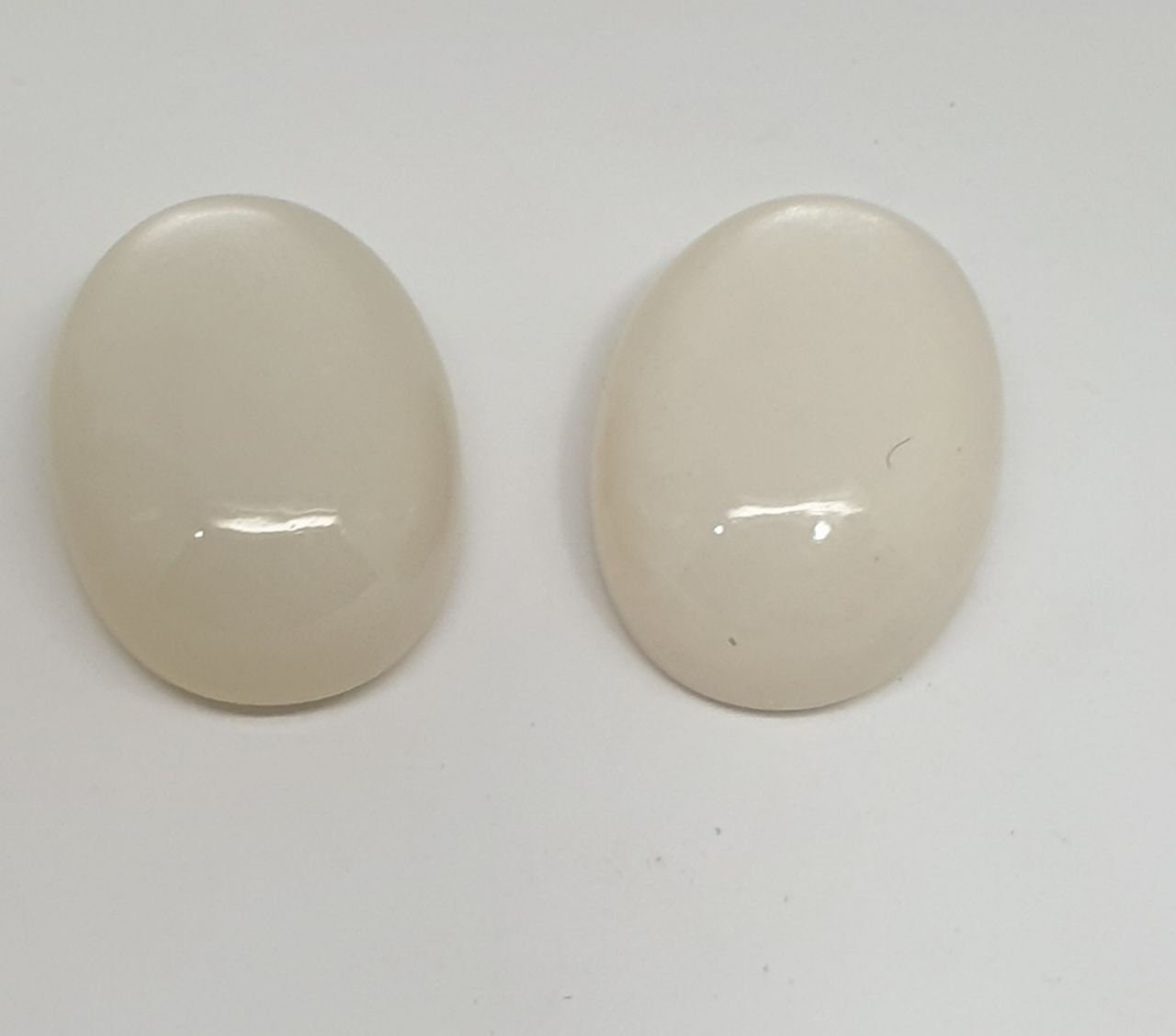 1 Matching Pair White Moonstone Oval Cabochon 16x12mm. Untreated Stones Wholesale