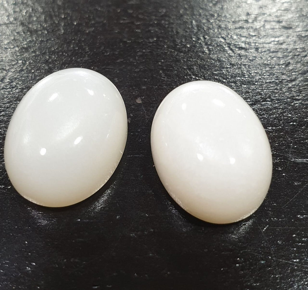 1 Matching Pair White Moonstone Oval Cabochon 16x12mm. Untreated Stones Wholesale