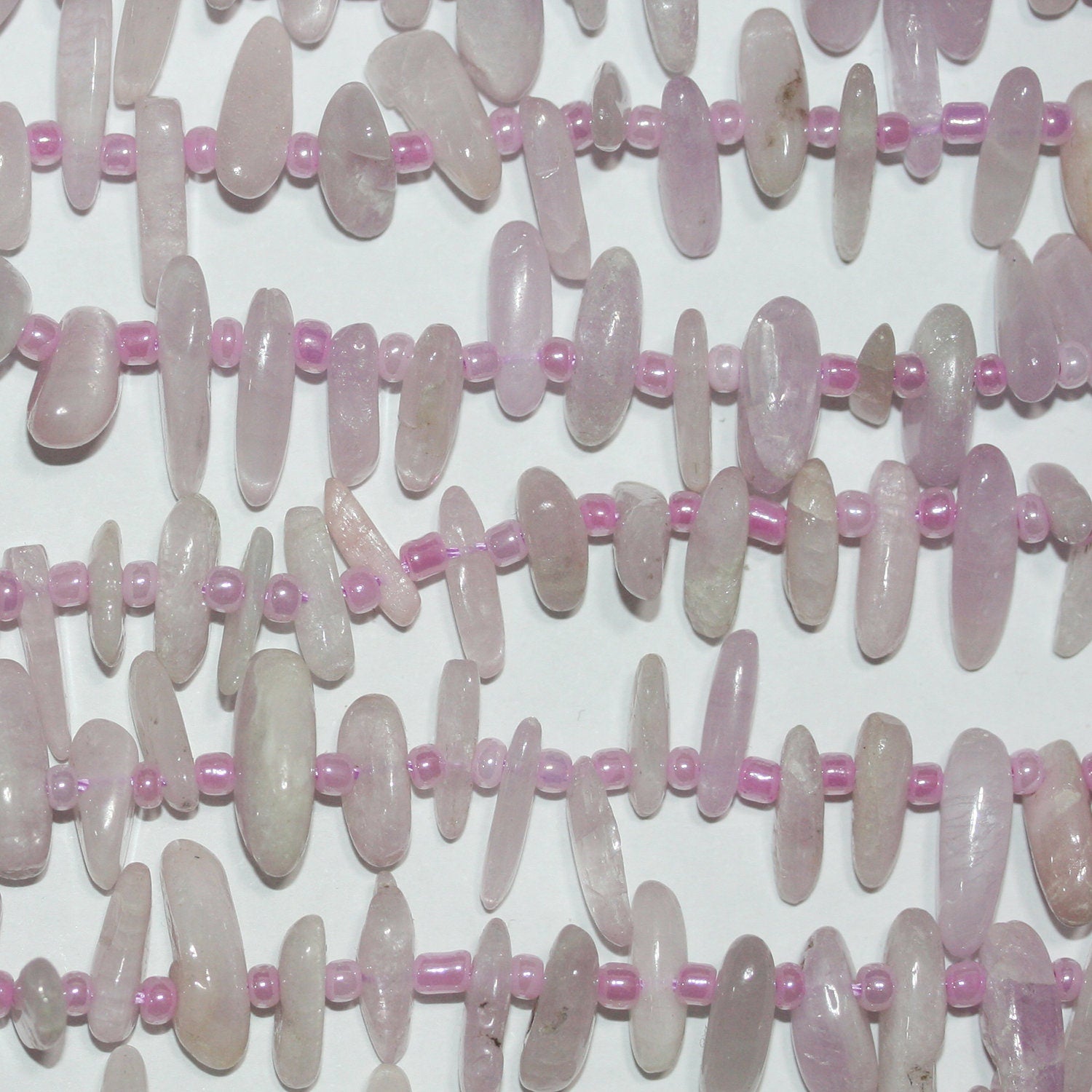 16" St Kuncite Smooth Chips Irregular Beads 14x6 mm.-Aprox.-Hilo 40 cm.