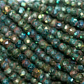 13" St Green Spinel Faceted Rondelle Beads 4x3mm.-Strand 33cm.