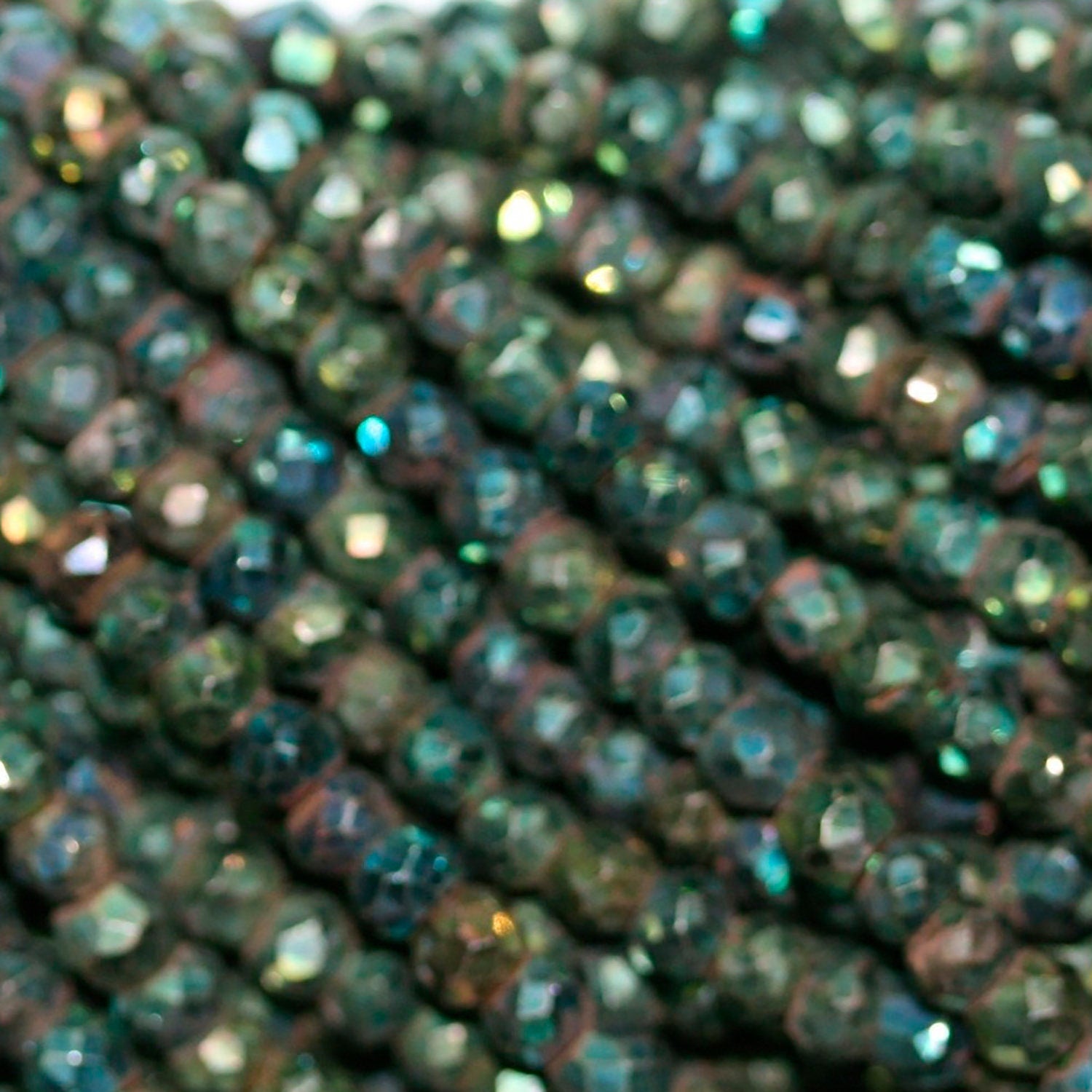 13" St Green Spinel Faceted Rondelle Beads 4x3mm.-Strand 33cm.
