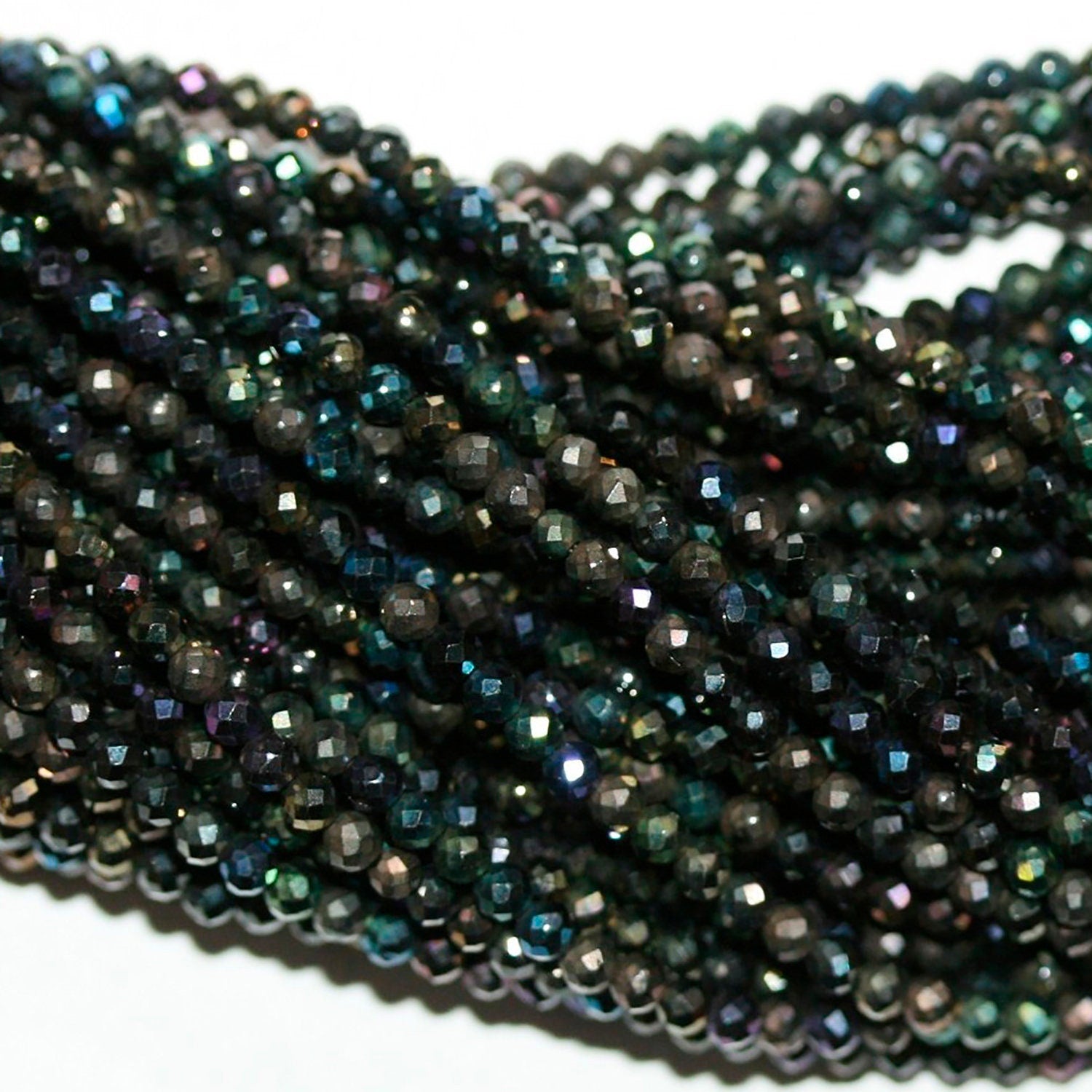13" St Multicolor Spinel Faceted Round Beads 2mm.-Strand 33cm