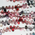 Perles en spinelle multicolores facettées en forme de goutte, 4-5 mm, 8 pouces (20 cm) - Fil de 22 cm