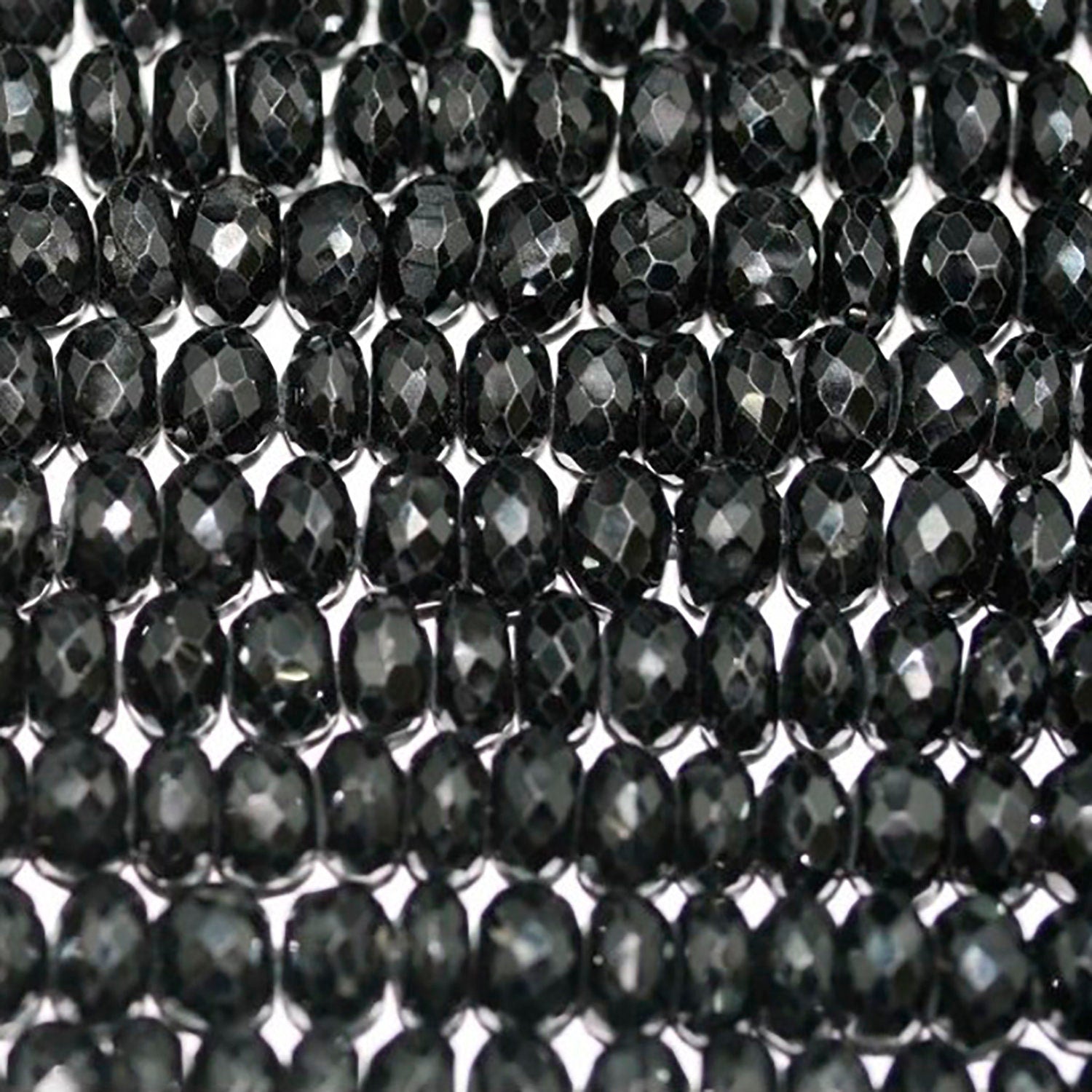 Cuentas redondas facetadas de espinela santa de 16" (7 x 4 mm) - Hilo de 40 cm