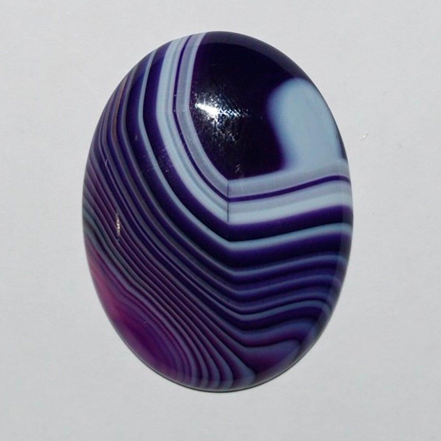 1Pcs Purple Striped Agate Oval Cabochon 40x30mm