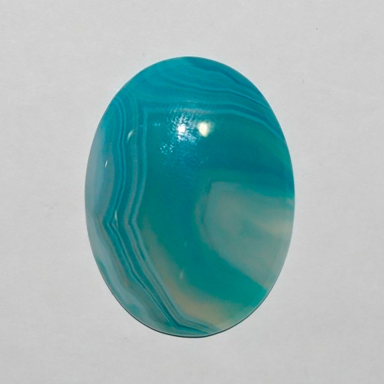 1Pcs Blue Striped Agate Oval Cabochon 40x30mm