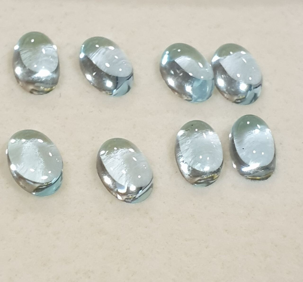 Sky Blue Topaz Lot Oval Cabochon 6x4mm (8pcs) Natural Gemstones