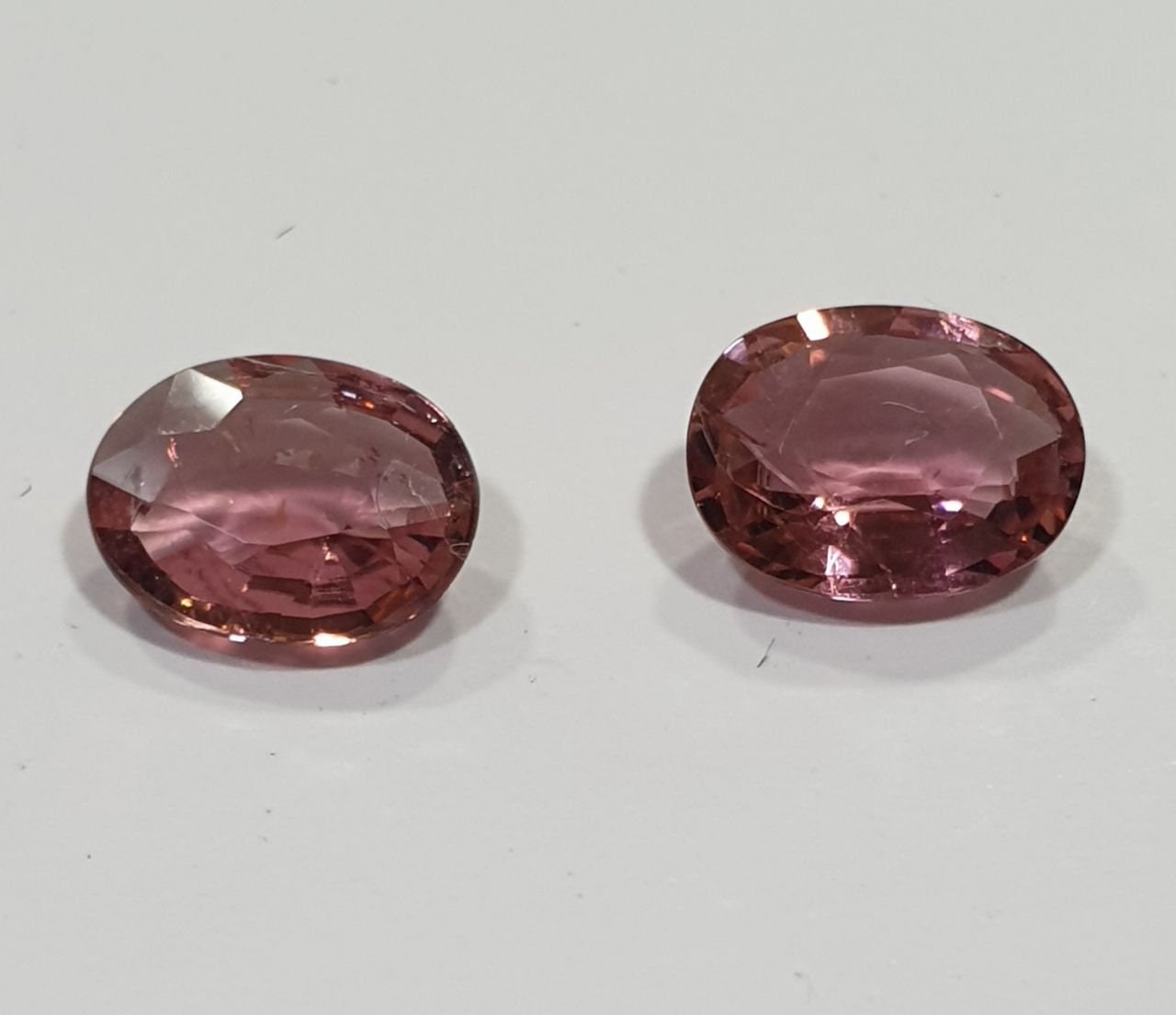 1 Pair Pink Tourmaline Oval 7.1x5.2mm Tourmaline - Natural Untreated Gems- Jewellery Supplier-Red  Wine Color Tourmaline-Rare Color