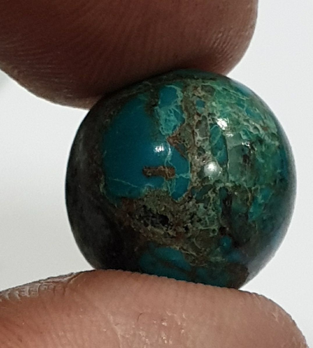 1 Pc  Undrilled  Chrysocolla Sphere Ball Metaphysical  Crystal 15mm Natural Untreated -Undrilled
