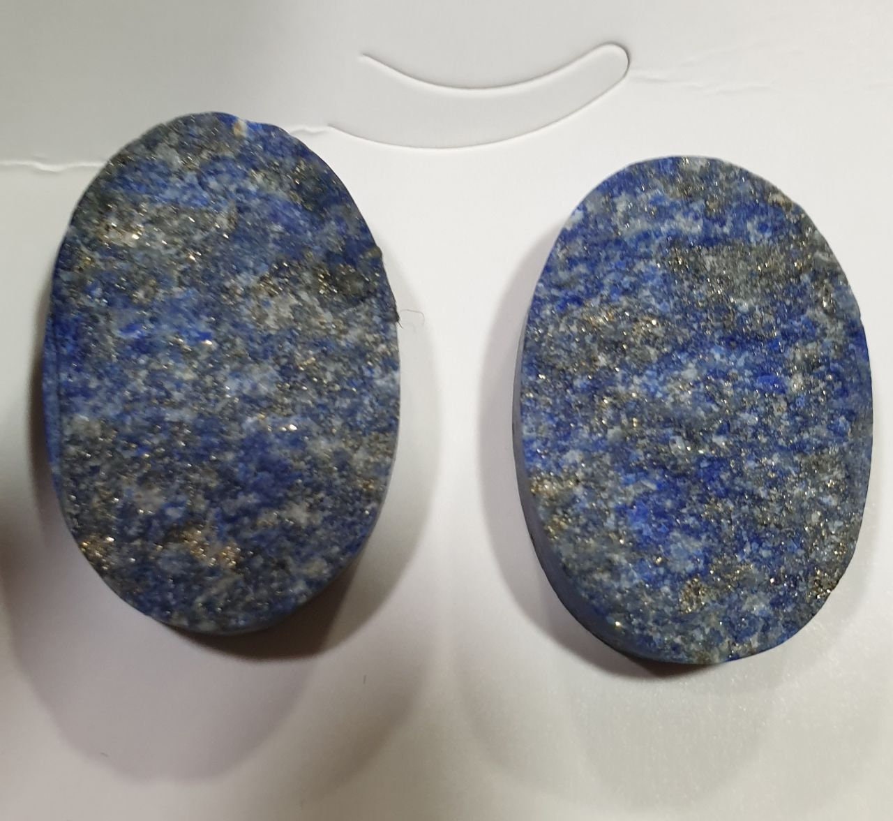 Afghan Rough Lapis Lazuli Square  Cabochon Matching Pair 26.5x18mm Royal Blue Color 58.6ct