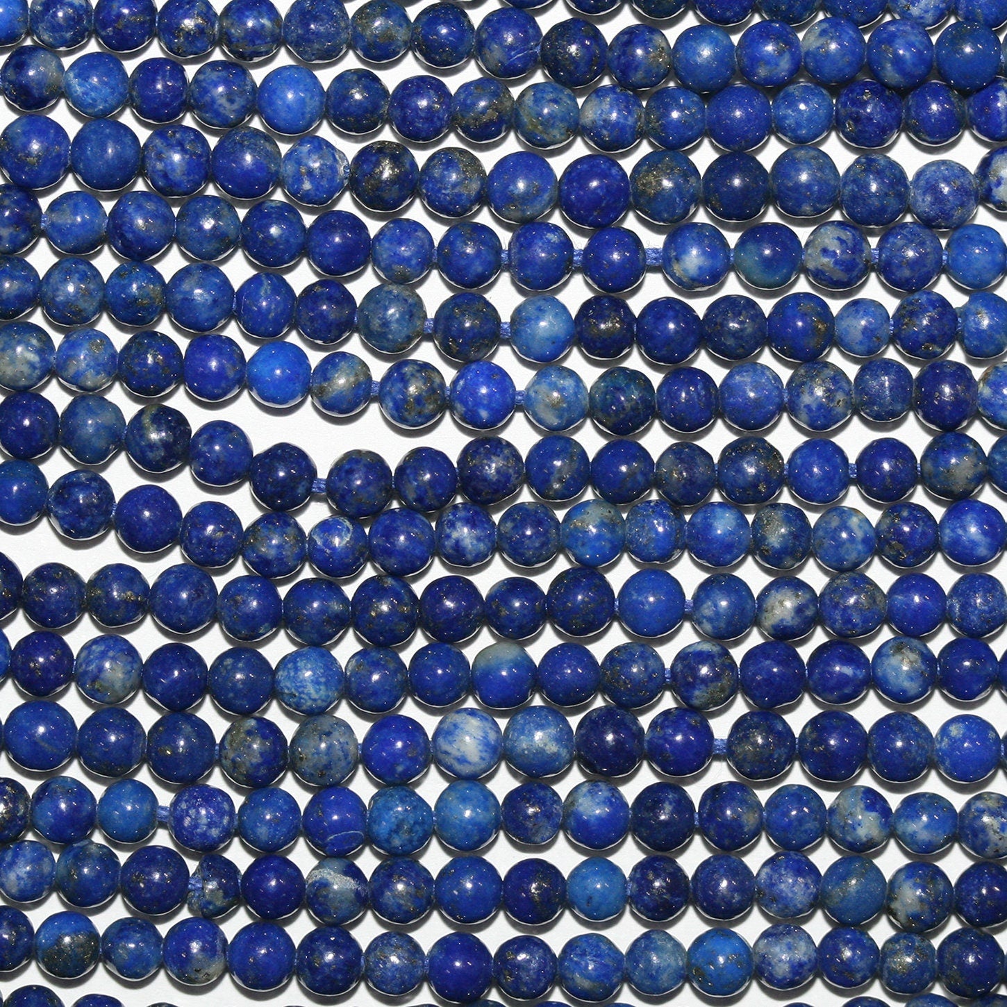 13" St Lapis Lazuli Smooth Round Beads 3-3.5mm.-Strand 33cm.