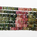 16" St Tourmaline Faceted Rondelle Beads 6x2mm.-Strand 41cm.