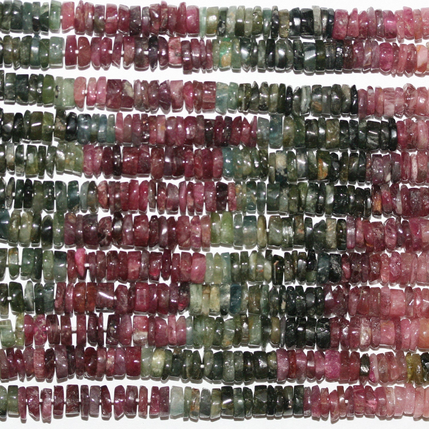 13" St Tourmaline Smooth Rondelle Beads 5x1mm.-Strand 35cm.