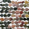 13" St Tourmaline Smooth Flat Drop Beads 7x5mm.Approx.-Strand 35cm.