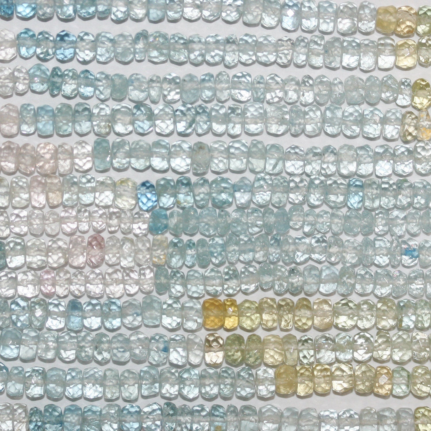 14" St Multi Beryl Faceted Rondelle Beads 5x3mm.-Strand 36cm.