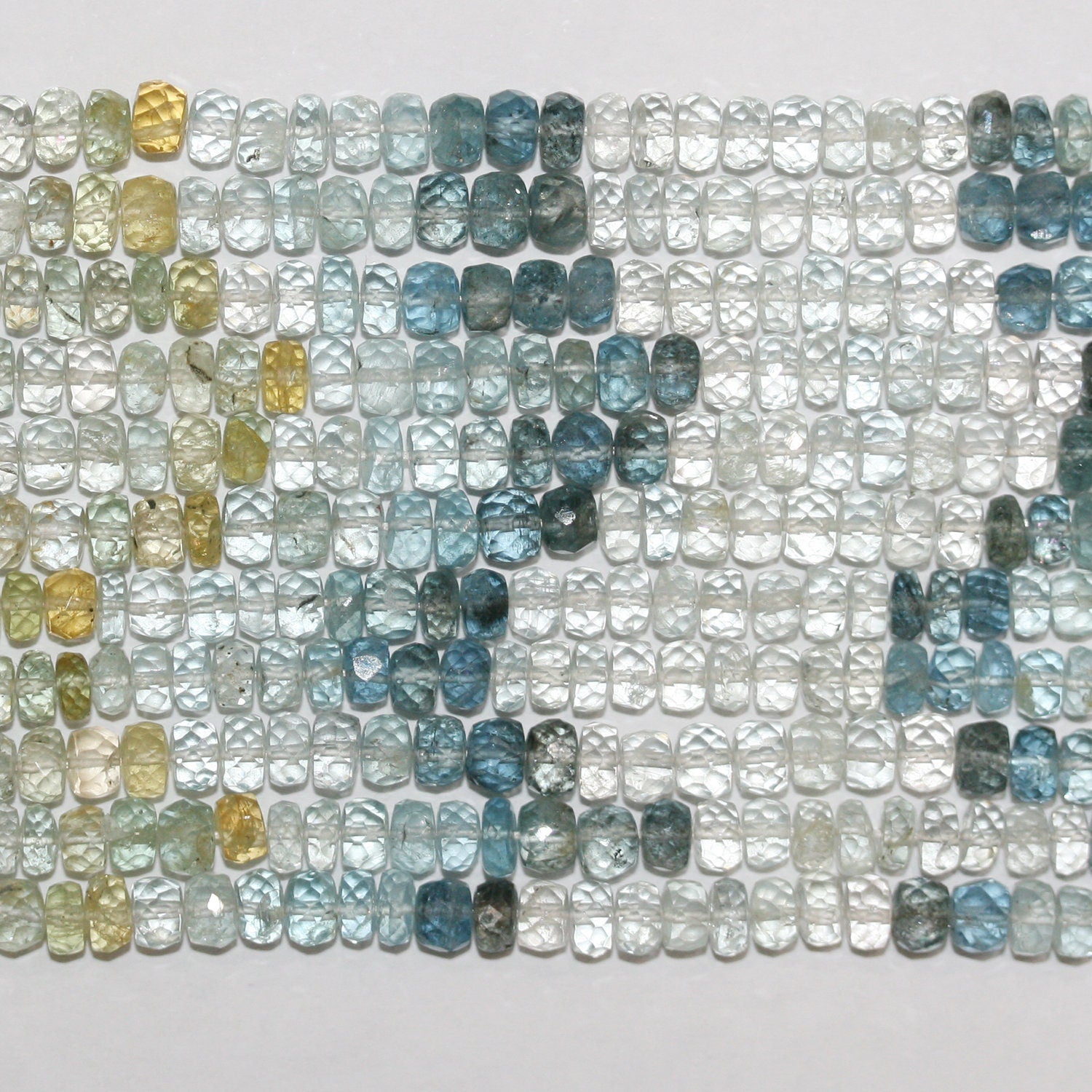 13" St Multi Beryl Faceted Rondelle Beads 5x3mm.-Strand 34cm.