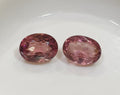 1 Pair Pink Tourmaline Oval 7.1x5.2mm Tourmaline - Natural Untreated Gems- Jewellery Supplier-Red  Wine Color Tourmaline-Rare Color