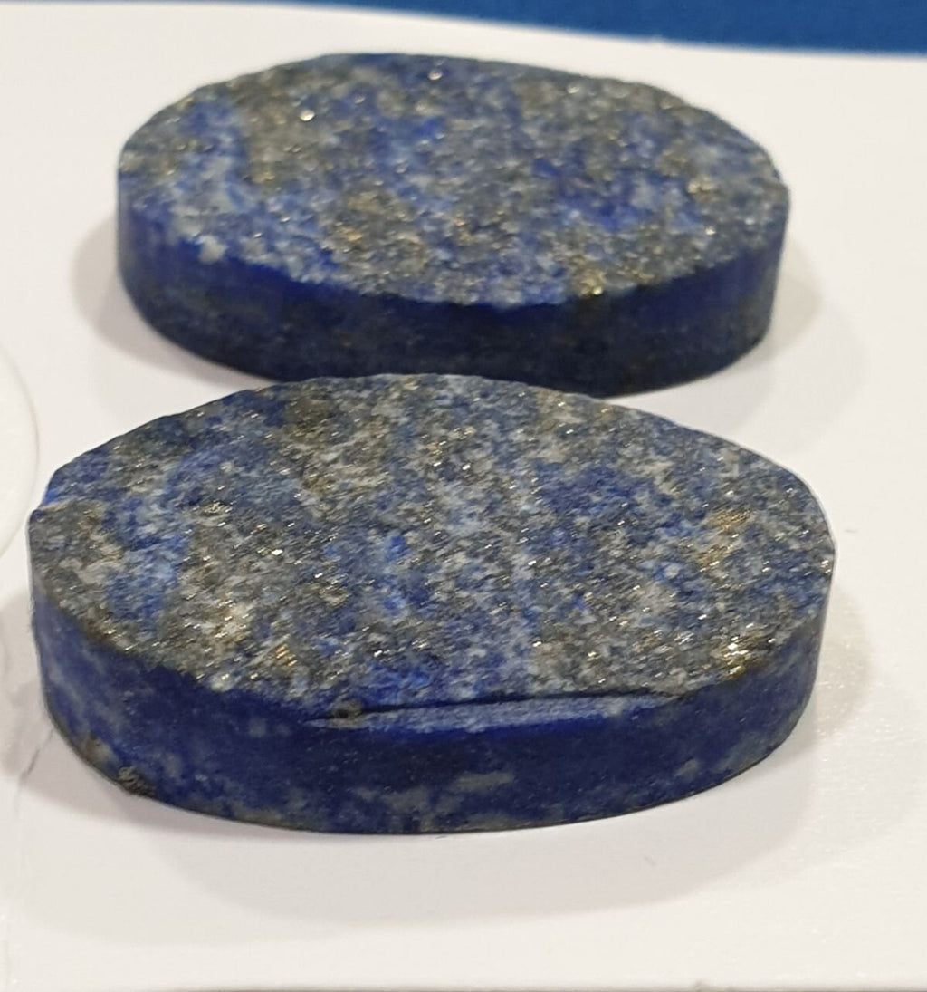 Afghan Rough Lapis Lazuli Square  Cabochon Matching Pair 26.5x18mm Royal Blue Color 58.6ct