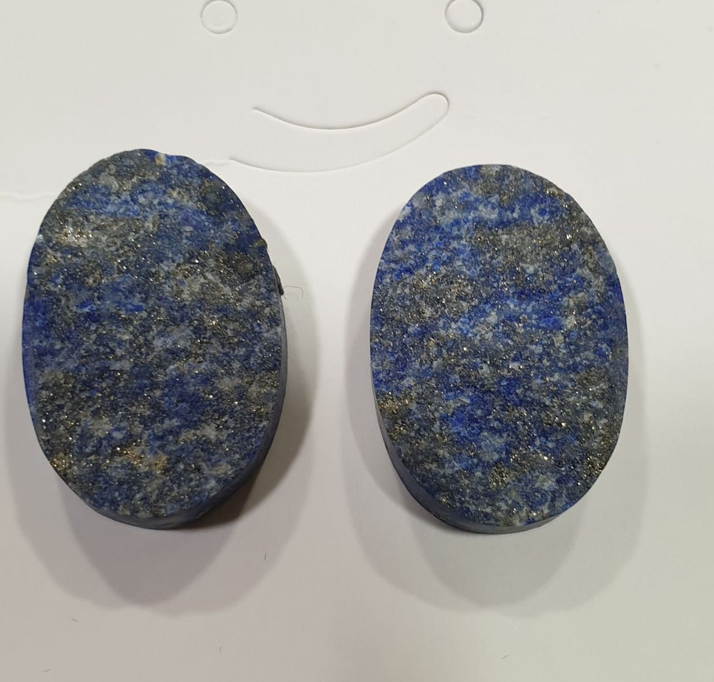 Afghan Rough Lapis Lazuli Square  Cabochon Matching Pair 26.5x18mm Royal Blue Color 58.6ct