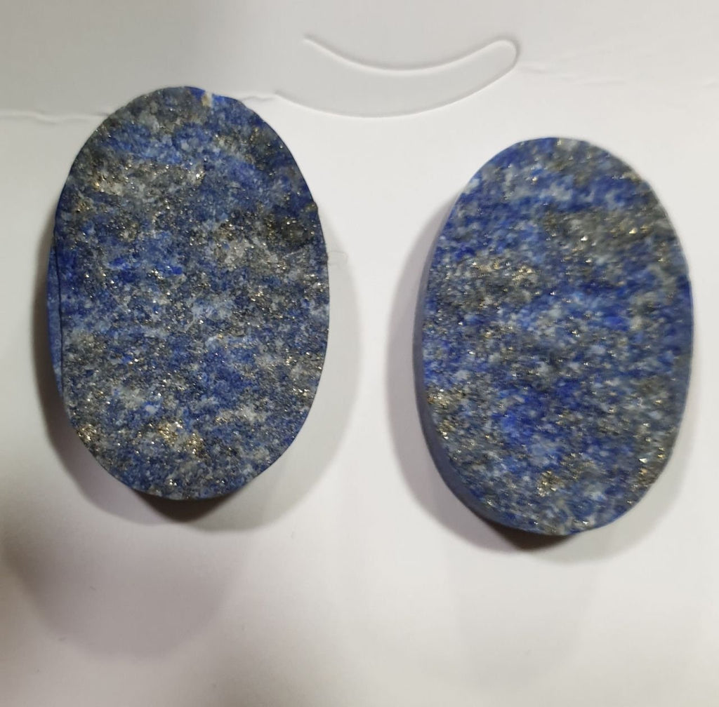 Afghan Rough Lapis Lazuli Square  Cabochon Matching Pair 26.5x18mm Royal Blue Color 58.6ct