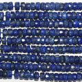 Cuentas redondas facetadas de lapislázuli de 16" de St. 6 x 3 mm, hilo de 41 cm.