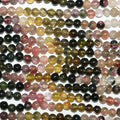 Perles rondes lisses en tourmaline St 14" 4,5-5 mm.-Rig 37 cm.