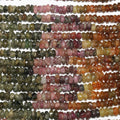 13" St Tourmaline Faceted Rondelle Beads 4x2mm.-Strand 34cm.