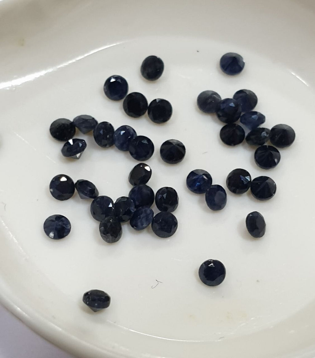 2 ct Sapphire Lot Natural Dark Blue Color Blue Sapphire 2mm Round Brilliant Cut- Wholesale Gemstones- Natural Stones For Jewelry