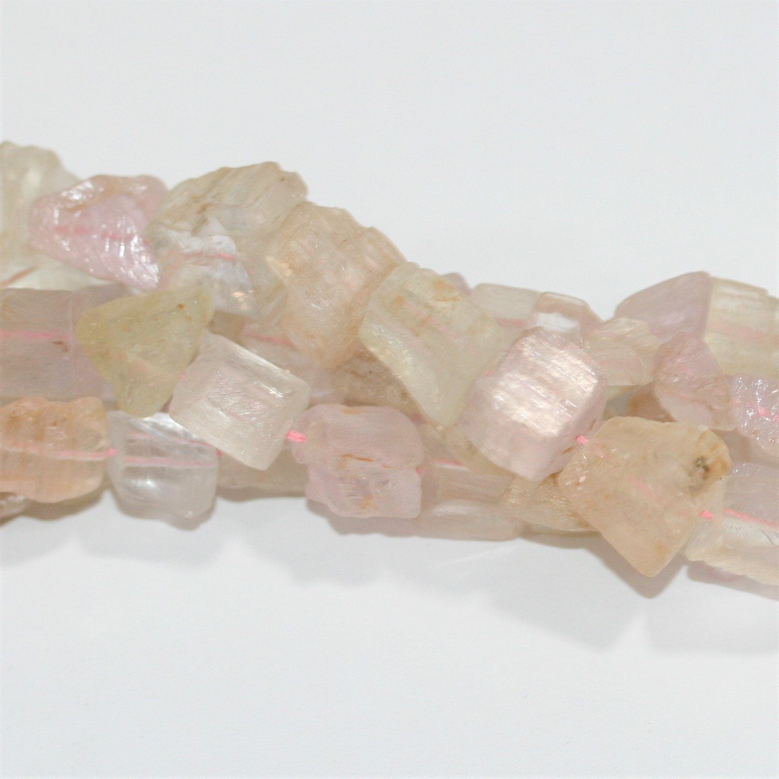 10" St Kunzite Unpolish Nugget Beads 10mm.Approx.-Strand 26cm.