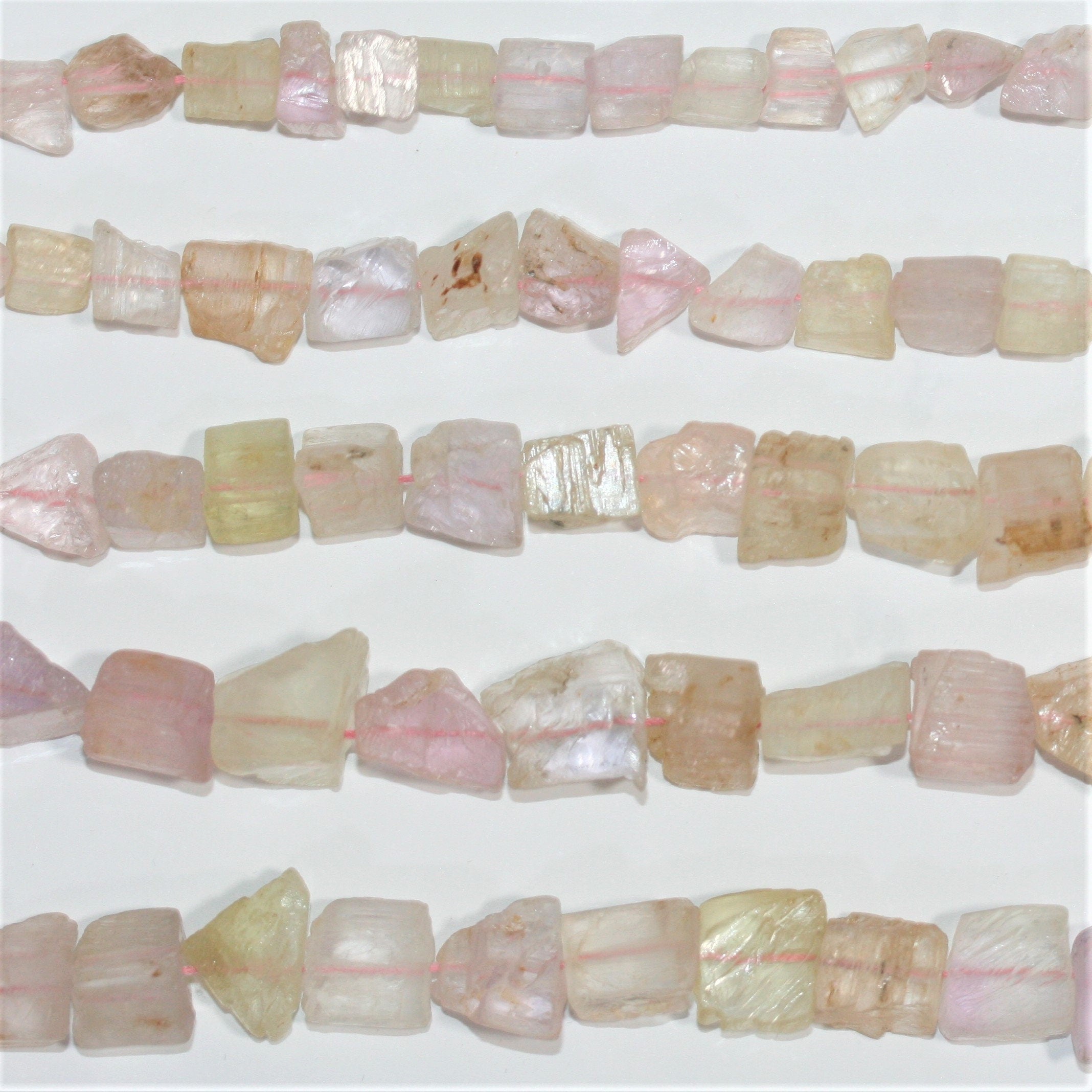 10" St Kunzite Unpolish Nugget Beads 10mm.Approx.-Strand 26cm.