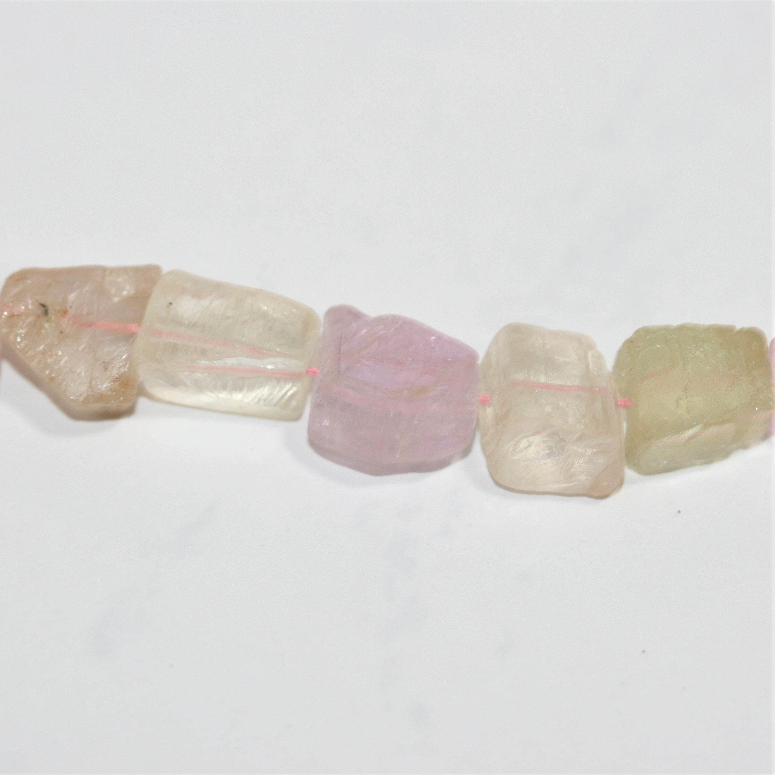 10" St Kunzite Unpolish Nugget Beads 10mm.Approx.-Strand 26cm.