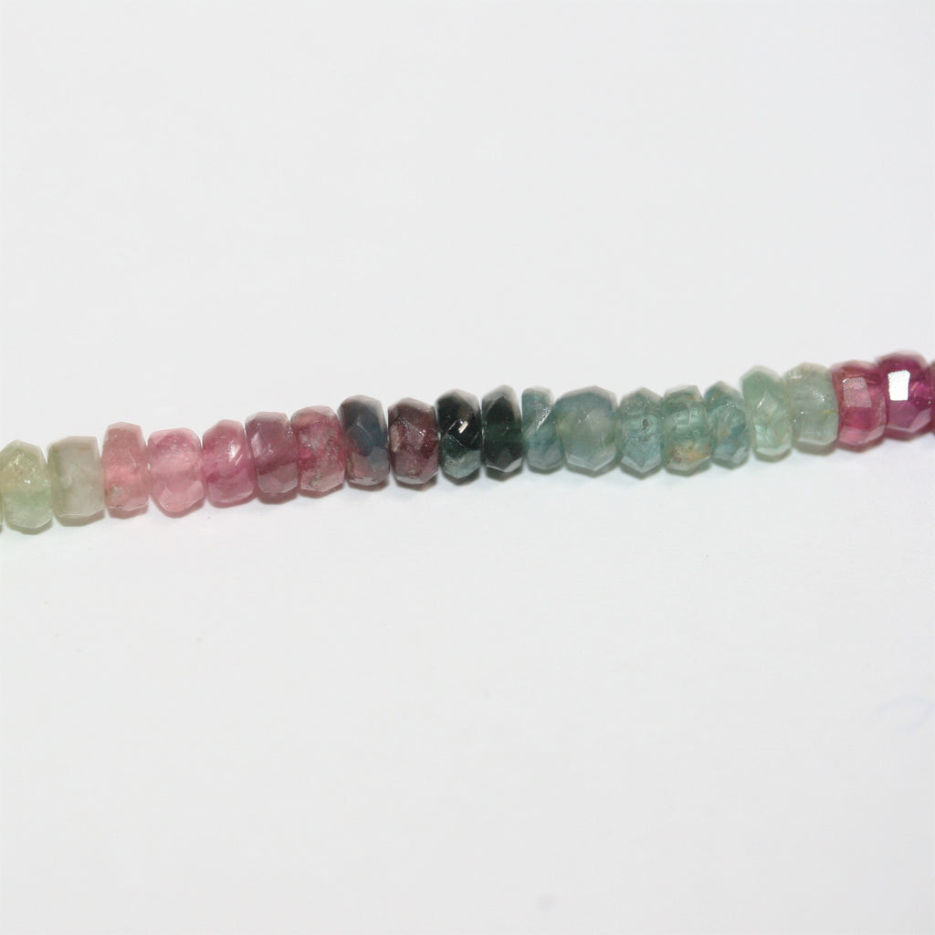 Perles rondelles à facettes en tourmaline St de 14 pouces, 4 x 2 mm - Fil de 36 cm.