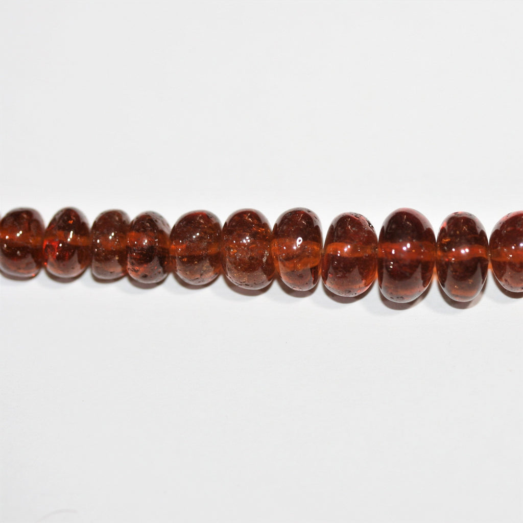 Cuentas redondas lisas graduadas de granate St Hessonite de 18", 5 x 3-11 x 6 mm. Aprox. - Hilo de 46 cm.