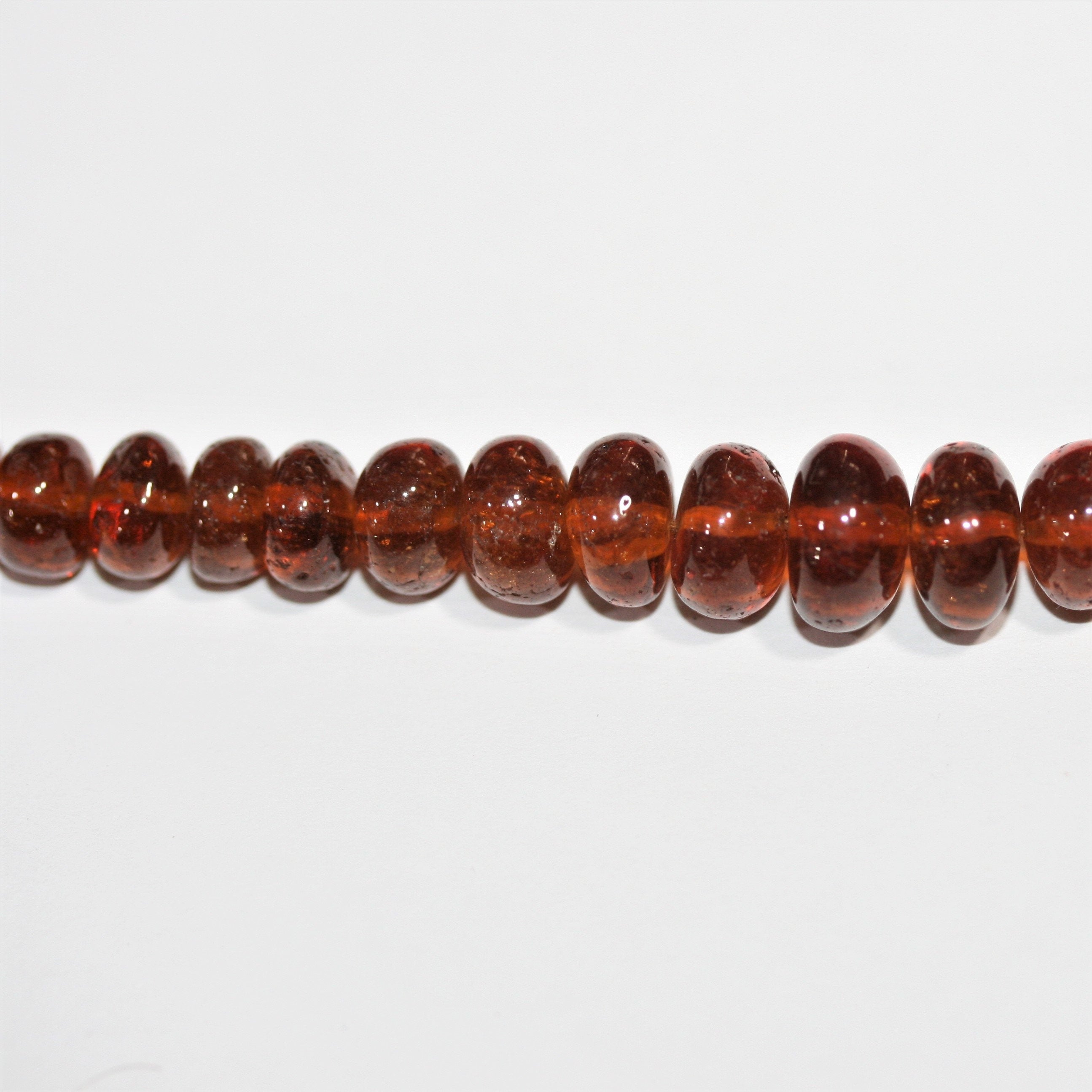 Cuentas redondas lisas graduadas de granate St Hessonite de 18", 5 x 3-11 x 6 mm. Aprox. - Hilo de 46 cm.