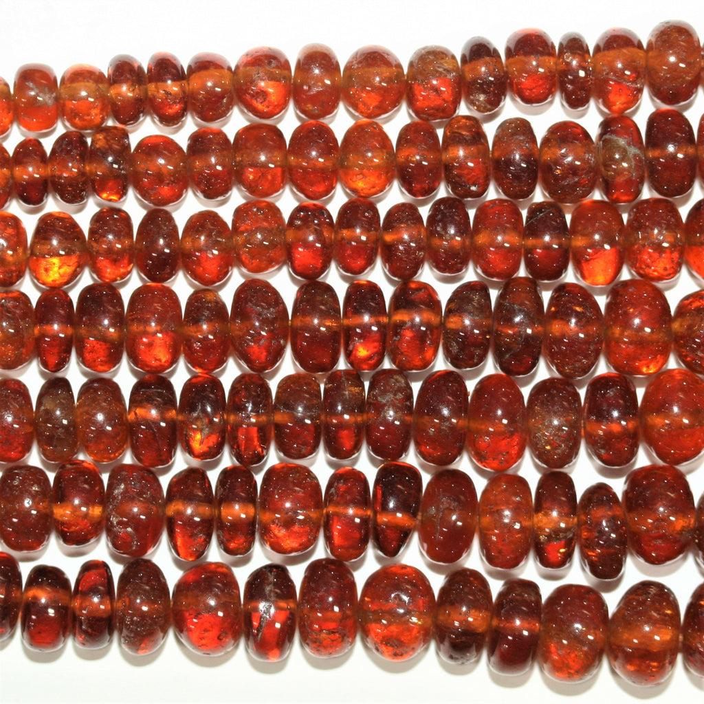 Cuentas redondas lisas graduadas de granate St Hessonite de 18", 5 x 3-11 x 6 mm. Aprox. - Hilo de 46 cm.