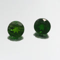 2 Pcs Pair 8mm Russian Chrome Diopside Faceted Round Natural Untreated Gemstone - Price is per Lot in the Picture - Hard Gems