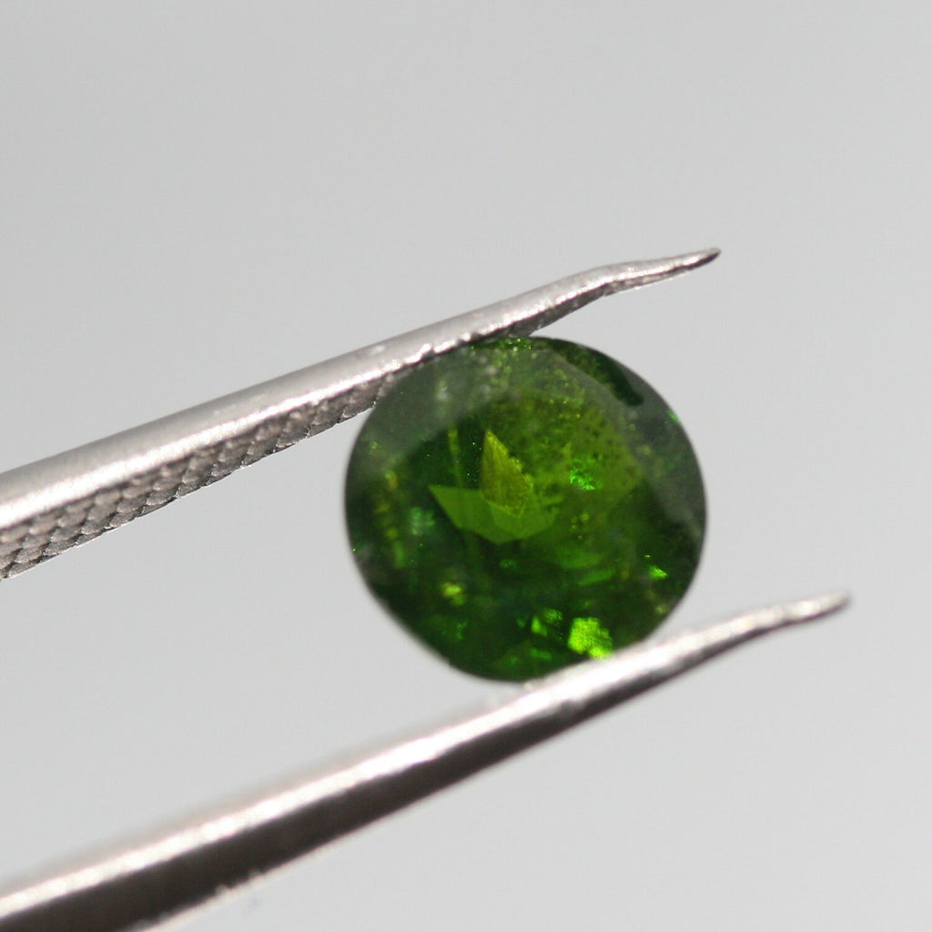 2 Pcs Pair 8mm Russian Chrome Diopside Faceted Round Natural Untreated Gemstone - Price is per Lot in the Picture - Hard Gems