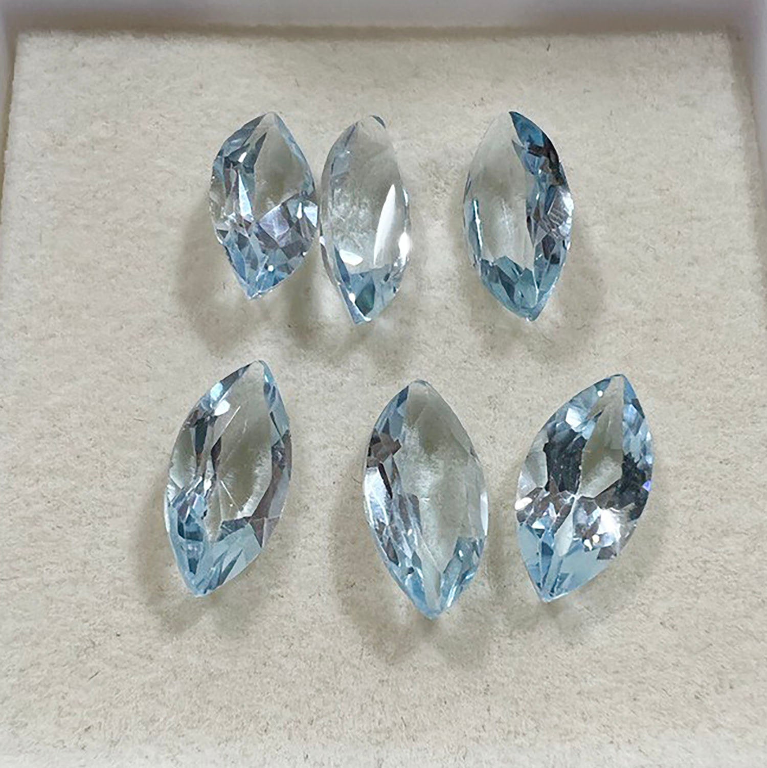6Pcs Lot Blue Sky Topaz Faceted Marquise 10x5mm. (6 Pcs.). - Hard Gems