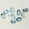 10Pcs Lot Faceted Oval Aquamarine 6x4mm.- (10 Pieces)