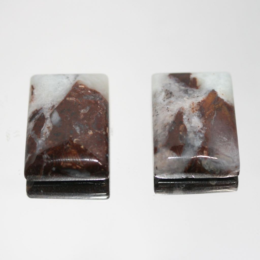 1 Pair of Smooth Rectangular Chalcedony Cabochons 26.5x18m. (77.7 ct.)