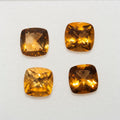 Lote de 4 citrinos cuadrados facetados de 8 mm (4 piezas). Paquetes de piedras preciosas